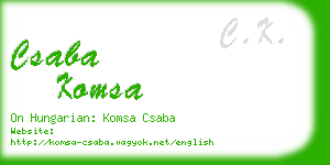csaba komsa business card